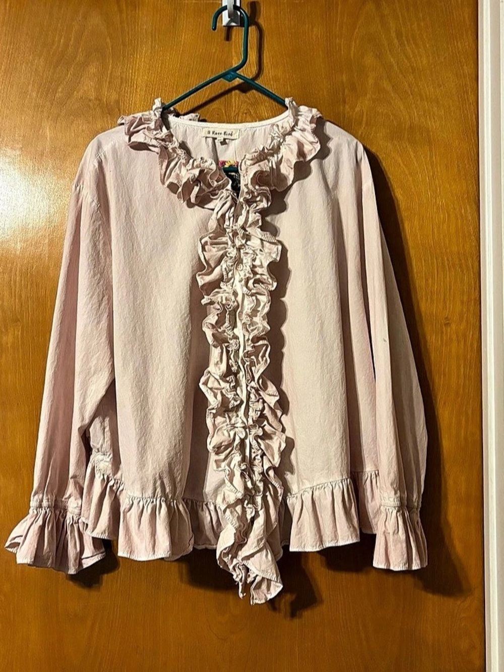 A Rare Bird Ruffled Blouse in Pink NWT
